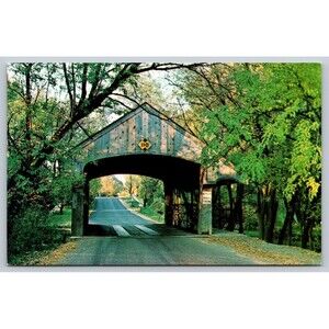 Postcard Illinois Long Grove Covered Bridge Vintage c1980s Unposted